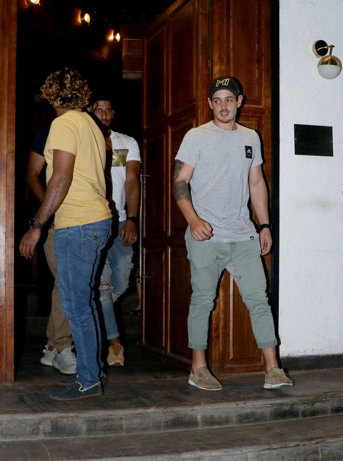 Also spotted were Mumbai Indians' foreign imports Quinton de Kock and Lasith Malinga.