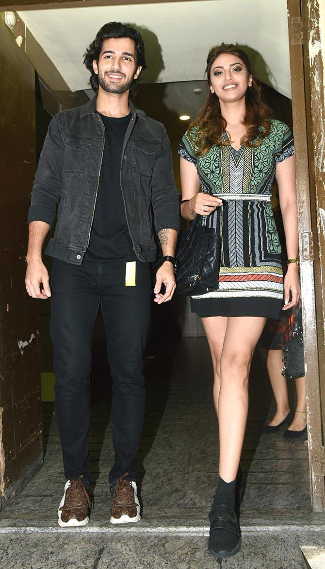 Aditya Seal, who is also part of the Student Of The Year 2, attended the screening of his film with Anushka Ranjan.