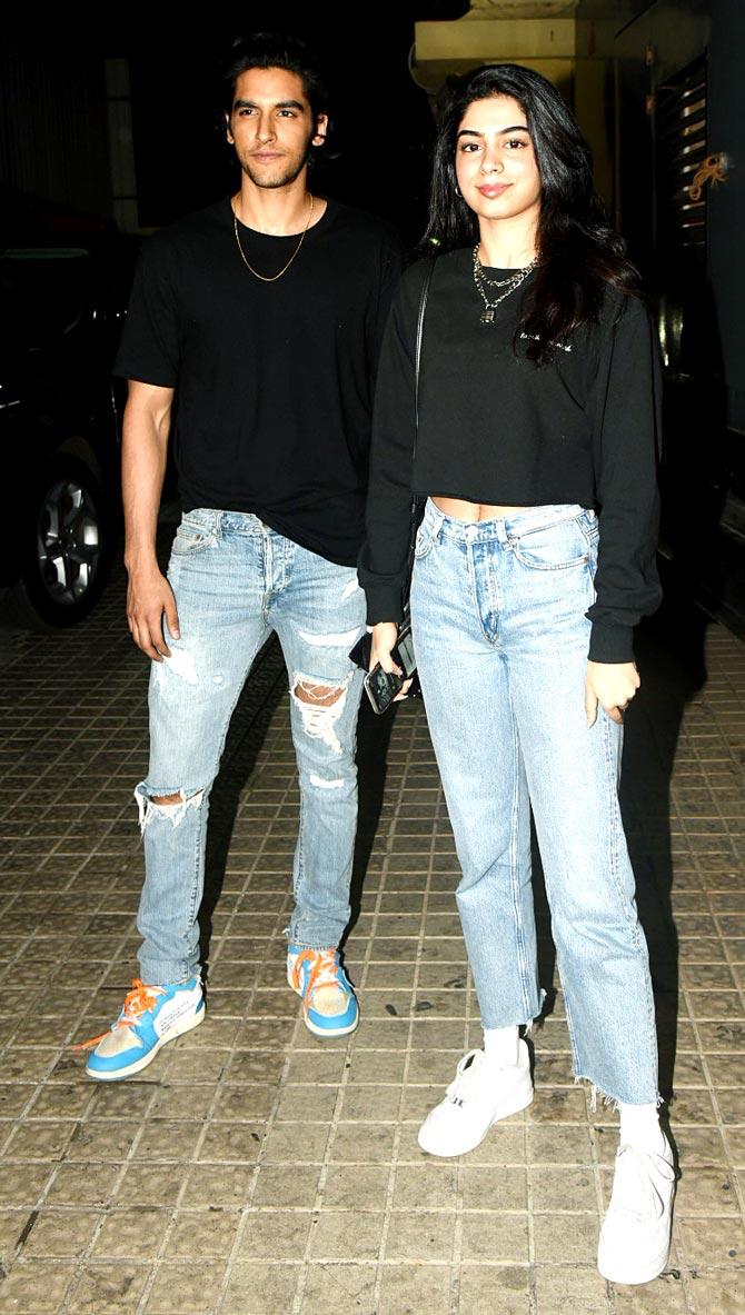 Janhvi Kapoor's sister Khushi also attended the special screening of Student Of The Year 2 with a friend.