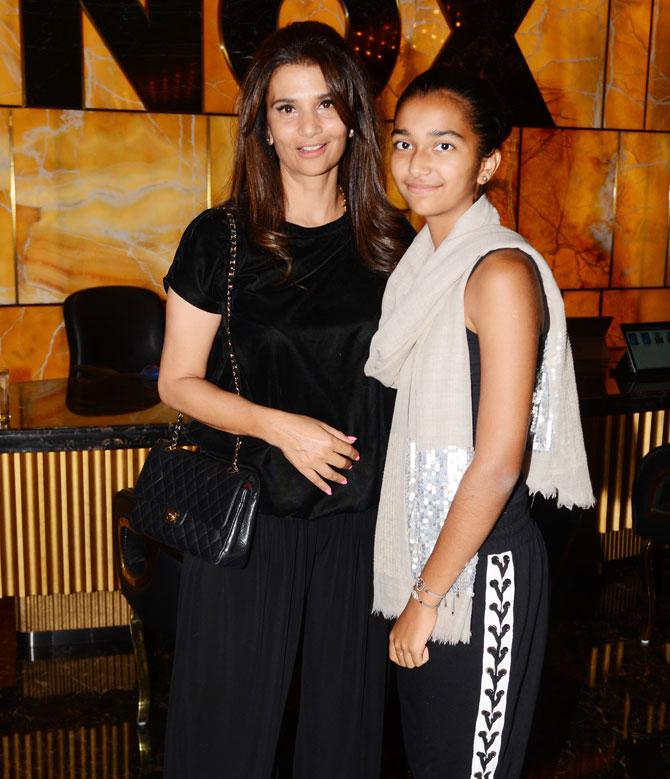 Actress Rhea Pillai with daughter Aiyana attended the screening of Student Of The Year 2 at Worli in Mumbai