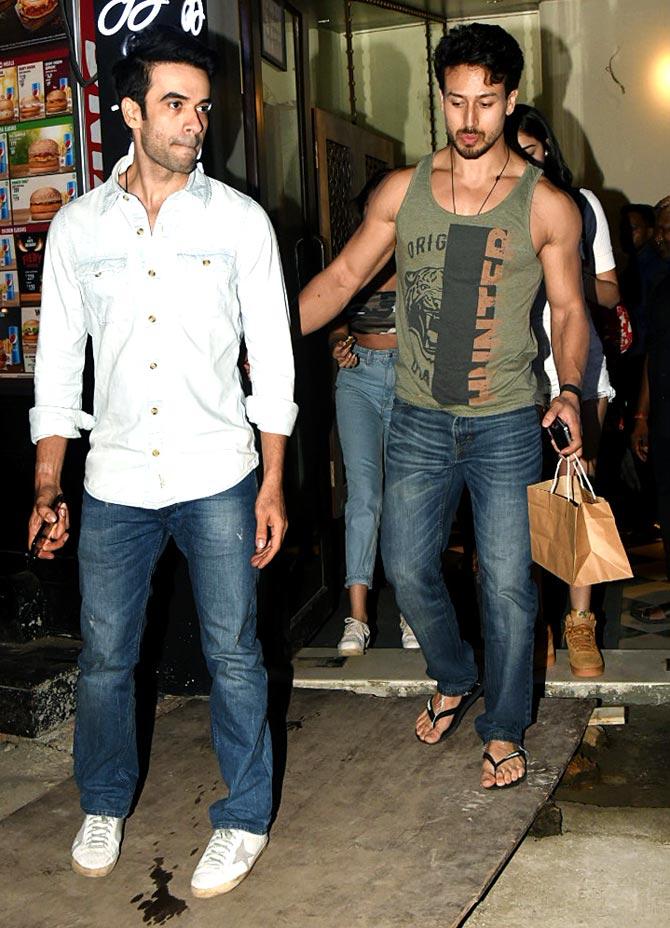 The second instalment of Student Of The Year released on May 10 in theatres across India. Student Of The Year 2, however, failed to pack a punch like it's predecessor. The film opened to decent business and has continued along the same lines on day 3 as well.
In picture: Tiger Shroff and Punit Malhotra at the restaurant in Bandra.