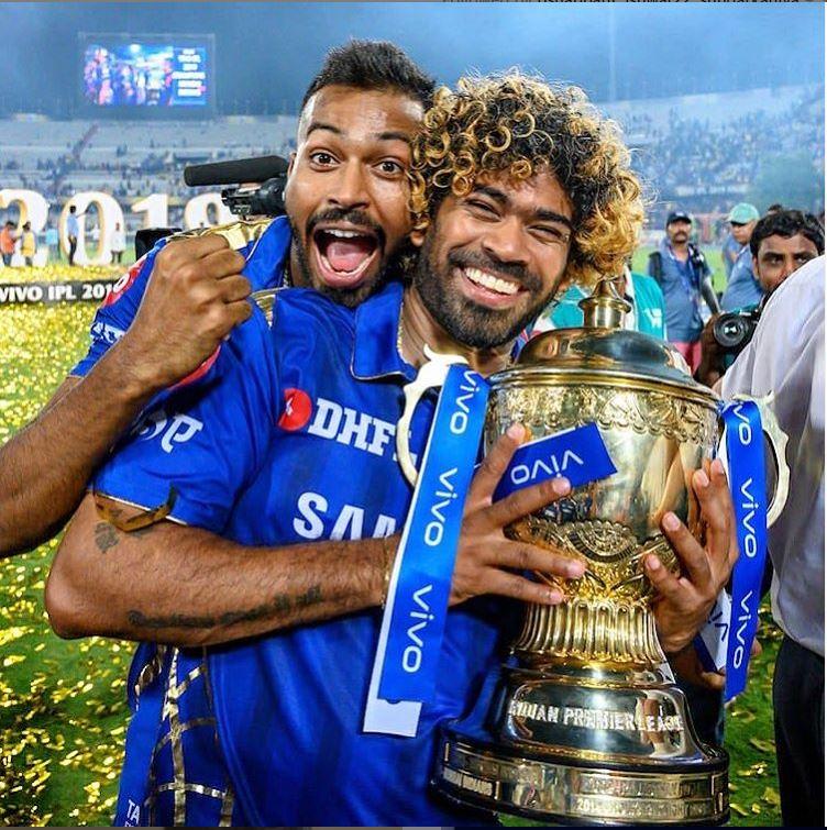 Hardik Pandya posted this picture of himself and Lasith Malinga with the IPL trophy. Lasith Malinga bowled the final over which saw MI win its 4th IPL title. Hardik Pandya captioned the picture as, 