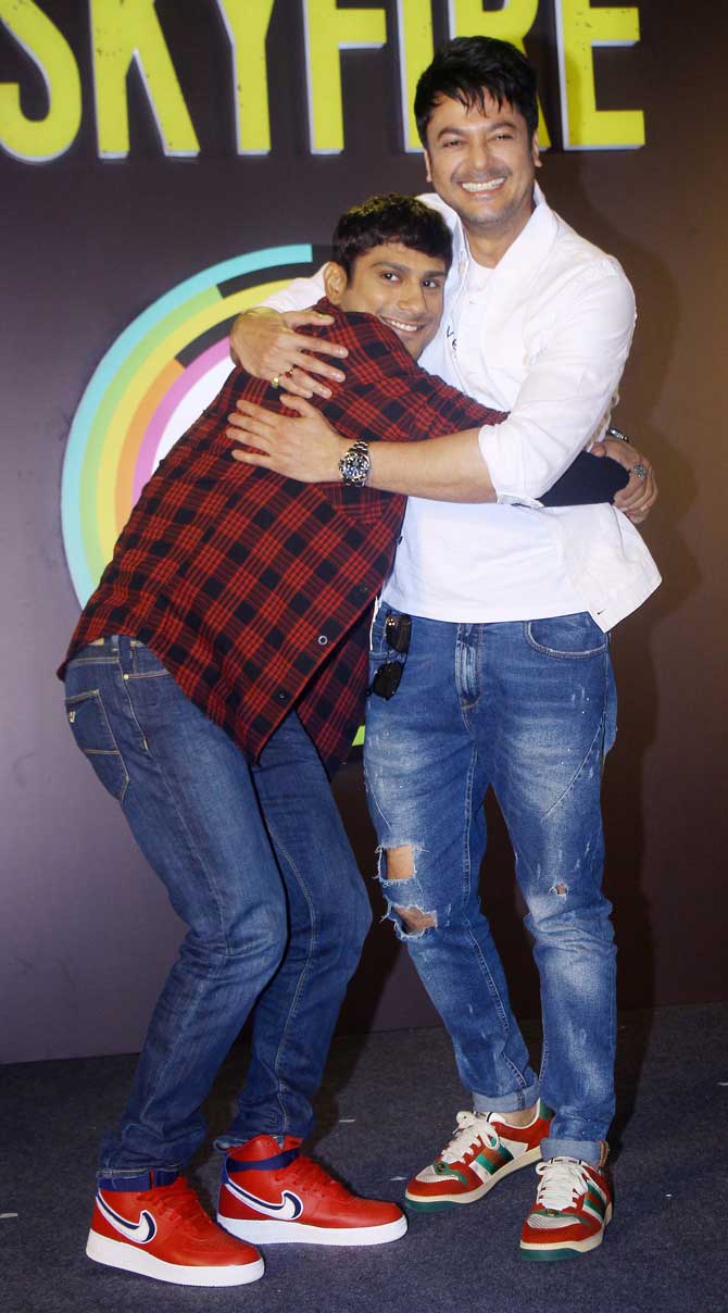 Each of these best sellers have been written by renowned authors and the adaptions include stories across genres with each book being carefully handpicked.
In picture: Prateik Babbar and Jisshu Sengupta were spotted goofing around at the trailer launch event. 