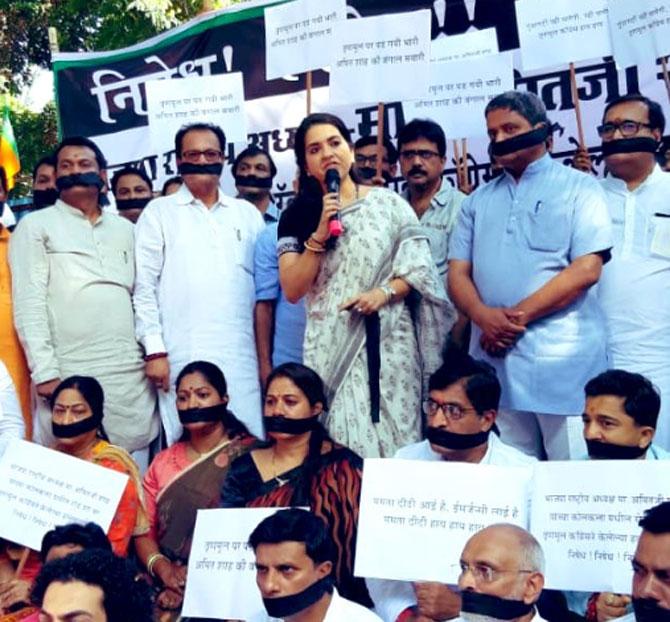 Bharatiya Janata Party (BJP) workers on Wednesday staged protests across various parts of the country against the violence that took place during party chief Amit Shah's roadshow in Kolkata on Tuesday