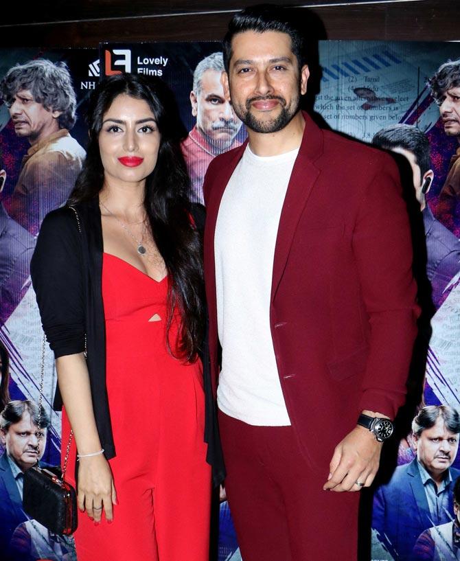 Aftab Shivdasani along with wife Nin Dusanj attended the special screening of his film Setters at a multiplex in Andheri, Mumbai. The socio-political thriller, directed by Ashwini Chaudhary, delves into the education and employment mafia in India. All pictures/Yogen Shah