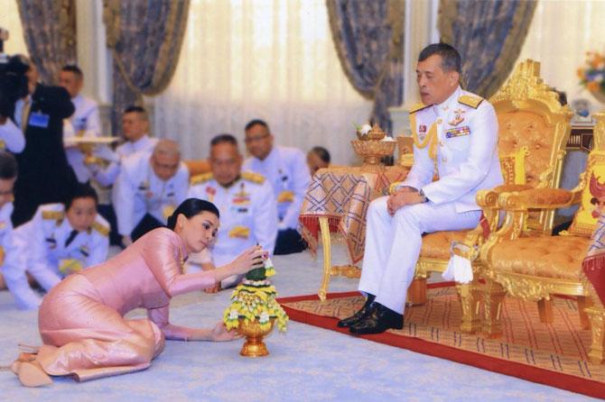 Vajiralongkorn, 66, also known by the title King Rama X, became constitutional monarch after the death of his revered father, King Bhumibol Adulyadej, in October 2016. Bhumibol had ruled for 70 years. Vajiralongkorn is scheduled to be officially crowned in elaborate Buddhist and Brahmin ceremonies on Saturday, followed by a procession through the capital