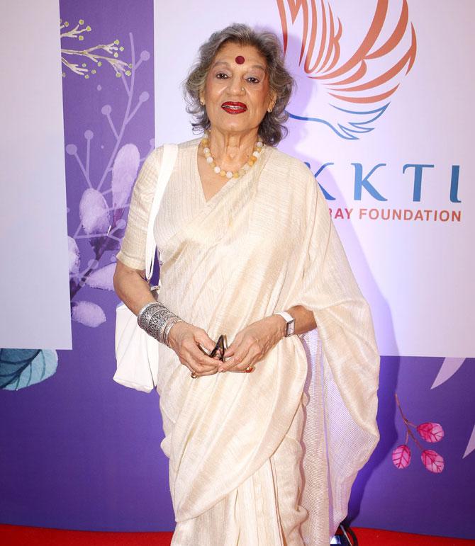 Theatre personality Dolly Thakore attended the inauguration of Mukkti Cultural Hub by filmmaker Smita Thackeray in Model Town, Andheri, Mumbai