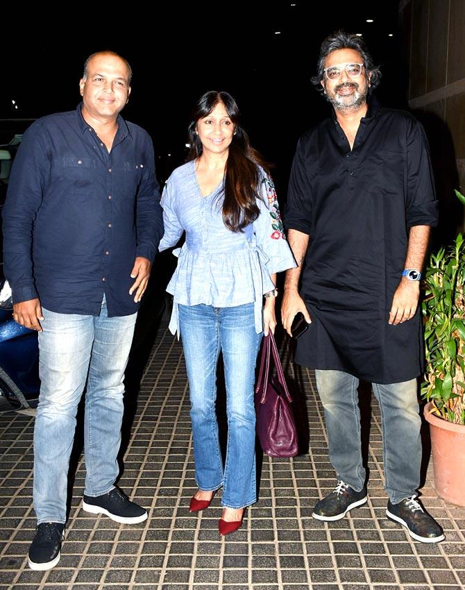 Ashutosh Gowariker with wife Sunita and brother Avinash Gowariker also attended the special screening of India's Most Wanted in Andheri.
