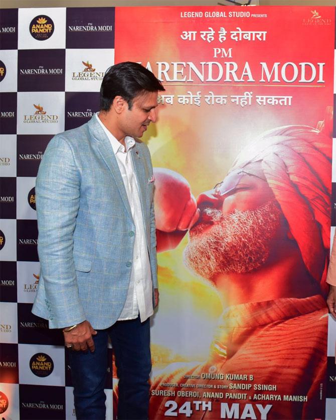 Bollywood actor Vivek Oberoi attended the screening of his movie 'PM Narendra Modi' in Ahmedabad. The Election Commission of India (ECI) on April 10 had stayed the release of the biopic, a day ahead of its original scheduled release date on April 11, which coincided with the first phase polling of the Lok Sabha elections. The poll panel had said the film disturbs the level-playing field
