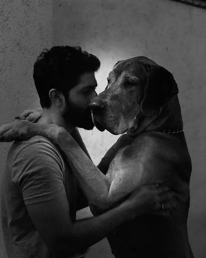 In pic: Amit Thackeray showers tons of kisses as he cuddles the dog.