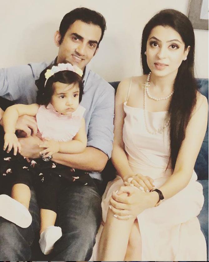 Now after the win, Gautam Gambhir has a long road ahead and it will be interesting to see what changes does Gautam Gambhir bring to the betterment of East Delhi.
In pic: Gautam Gambhir with his wife Natasha Jain and his daughter Aazeen