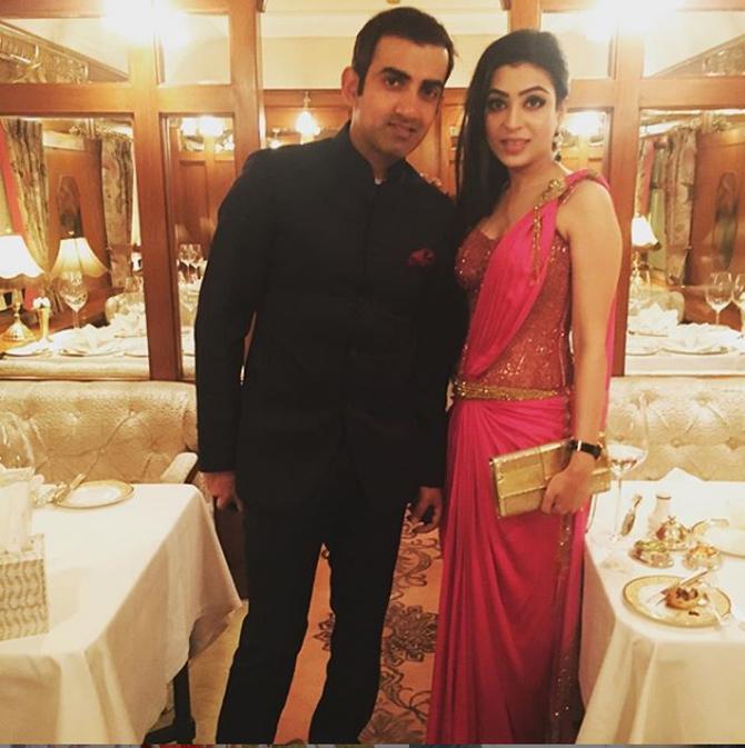Gautam Gambhir won by a huge margin of over 3 Lakh votes while competing against Aam Aadmi Party's Atishi and Congress candidate Arvinder Singh Lovely.
In pic: Gautam Gambhir with wife Natasha Jain at Virat Kohli and Anushka Sharma's wedding reception.