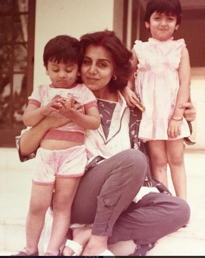 Neetu Singh with her children - Ranbir Kapoor (L), who is now one of the most versatile actors in Bollywood currently and Riddhima Kapoor (R), who is now a fashion designer by profession. Ranbir Kapoor made his Bollywood debut with Saawariya and went on to star in films such as Bachna Ae Haseeno, Wake Up Sid, Ajab Prem Ki Gazab Kahaani, Rocket Singh: Salesman Of The Year, Raajneeti, Anjaana Anjaani, Rockstar, Yeh Jawaani Hai Deewani, Barfi, Tamasha, Jagga Jasoos. He will be next seen in Ayan Mukerji's Brahmastra alongside girlfriend Alia Bhatt.