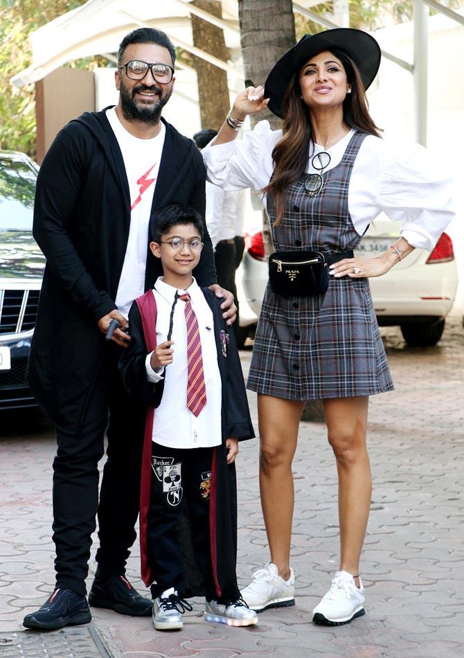 Viaan Raj Kundra was dressed as Harry Potter for his seventh birthday party. The birthday boy completed his look with a wand, a Hogwarts uniform and of course, thick round glasses.