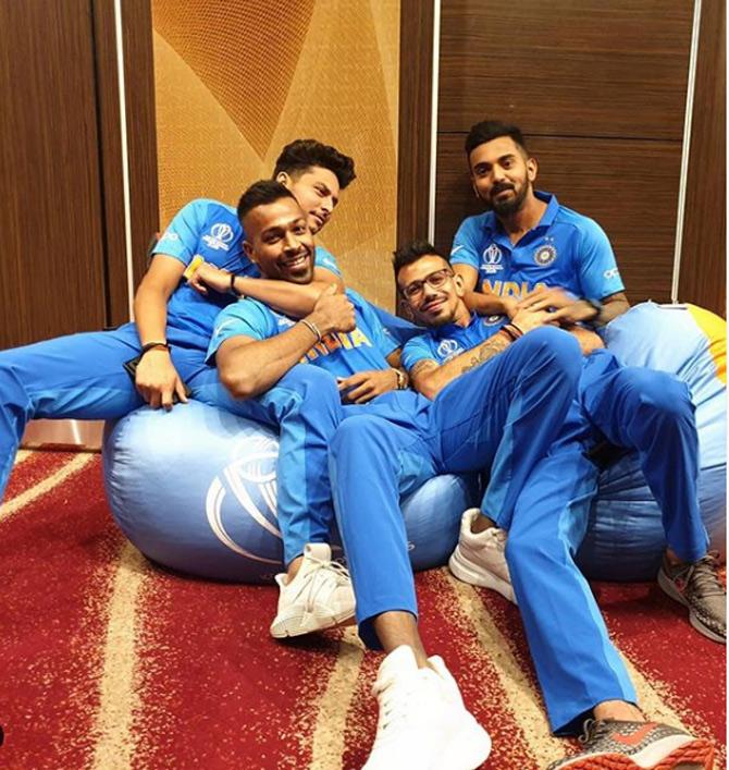 The Indian cricket team official handle posted this picture where Kuldeep Yadav, Hardik Pandya, KL Rahul and Yuzvendra Chahal are seen having some fun. The picture was captioned as, 