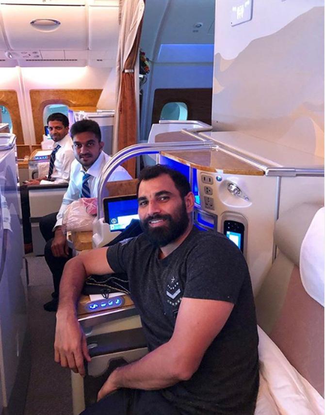 Travelling like kings! Mohammad Shami posted this picture of himself travelling to the UK in the first-class seats of a plane. He wrote, 