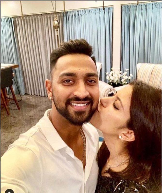 Krunal Pandya is having a stellar IPL 2019, taking 10 wickets and scoring 176 runs in the tournament so far, but that is not keeping him away from his wife Pankhuri Pandya.
Pankhuri Pandya posted this picture on hubby Krunal Pandya's birthday and captioned it as, 