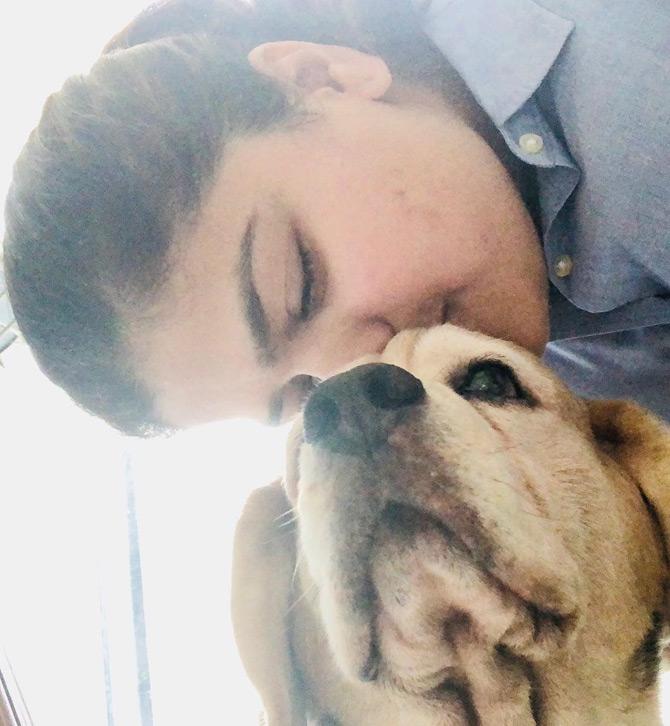 In pic: Pet mother Poonam Mahajan gets playful as she spends quality time with her pet dog which is of a beagle breed. Poonam captioned the pic: When you start your day like this!