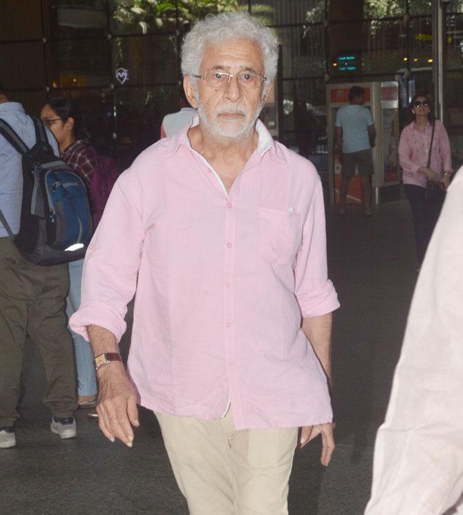 Veteran actor Naseeruddin Shah was also spotted at the Mumbai airport.