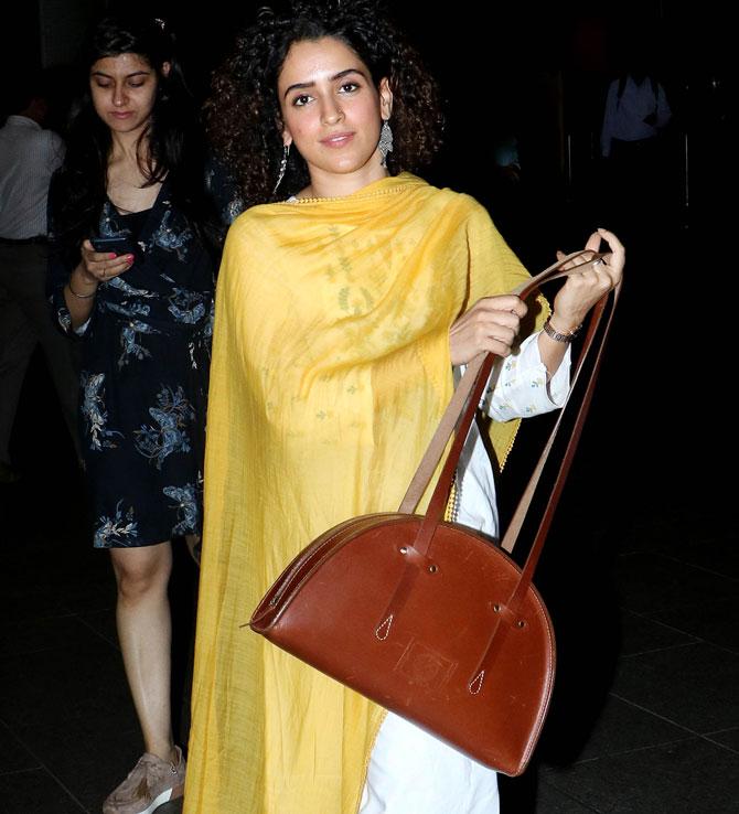 Sanya Malhotra looked beautiful in her traditional attire as she was clicked at the Mumbai airport.