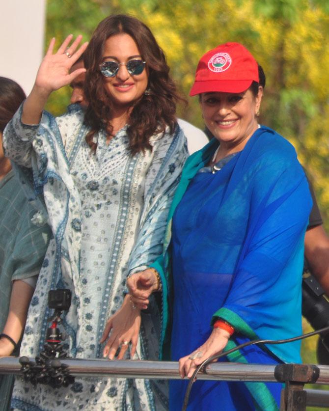 Poonam Sinha looked radiant and fresh as she sets out for campaigning. There were no signs of stress or worries about tomorrow's schedule. She was upbeat with the response of the people of Lucknow and recalls her connect with the City of Nawabs