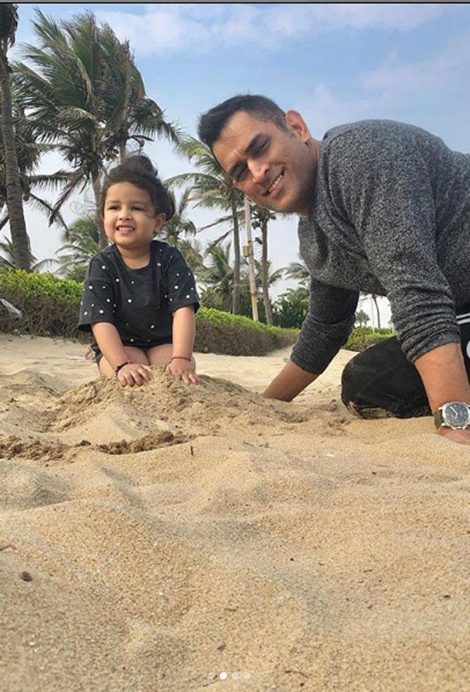 MS Dhoni might not be a very animated player on the field, but Ziva Dhoni really manages to bring out the kid in him