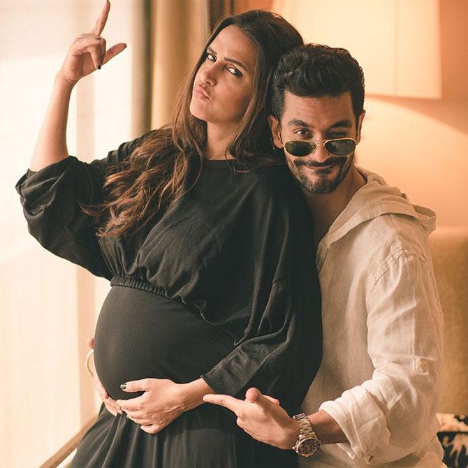 Neha Dhupia: Just like her wedding news, Neha Dhupia surprised one and all by announcing her pregnancy on August 24, just a few months after her wedding, with a quirky photoshoot along with husband Angad Bedi. The actress flaunted her baby bump at various occasions giving major pregnancy-fashion goals. A day after Neha and Angad announced the news on social media about expecting their first child, the couple walked the ramp at Lakme Fashion Week, 2018.
The couple, who got hitched in Delhi in May 2018 and welcomed their firstborn Mehr Dhupia Bedi on November 18, 2018.