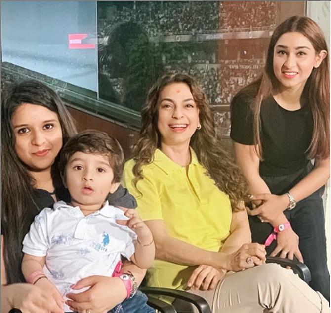 Nitish Rana's wife Saachi Marwah posted this picture with Juhi Chawla and captioned it as, 