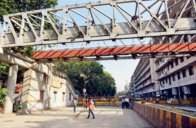 The footover bridge outside CSMT collapse on March 14 during the evening peak hours, killing seven people