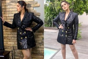 Cannes 2019: Huma Qureshi shimmers in a black Balmain blazer-dress