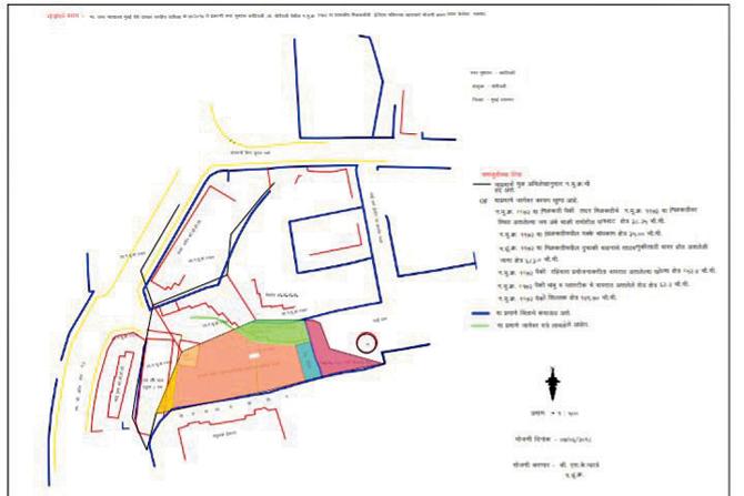 The land (marked in orange) is currently being used to park two-wheelers