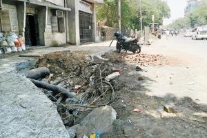 BMC's pre-monsoon work 'kills' MTNL lines on LBS Road in Ghatkopar