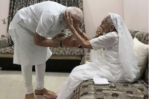 Narendra Modi visits mother Heeraben in Gandhinagar, seeks blessings