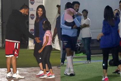 Aishwarya and Aaradhya turn cheerleaders for Abhishek at football match