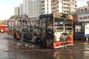 Watch video: BEST bus catches fire at Goregaon in Mumbai