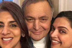 Rishi, Neetu Kapoor spend an evening with 'adorable' Deepika Padukone