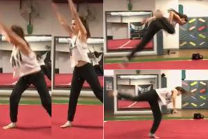 Stop everything you're doing and watch Disha's butterfly kick video