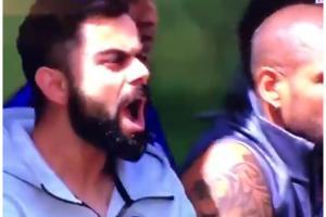 Watch Video: Over excited Kohli can't control his tongue on Dhoni's ton