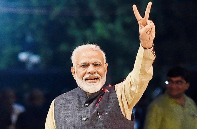Modi won the seat by a margin of 4,79,505 votes. Pic/AFP