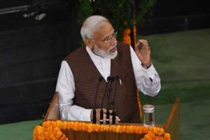 Narendra Modi bows down to the Constitution of India 