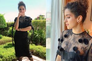 See photos: Sanya Malhotra looks chic in a lacy bodycon dress