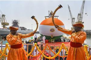 Mumbai: Navy launches 4th Scorpene-class submarine Vela