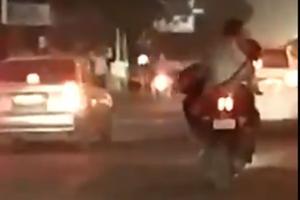 Viral video: Couple gets cosy on a moving bike in New Delhi