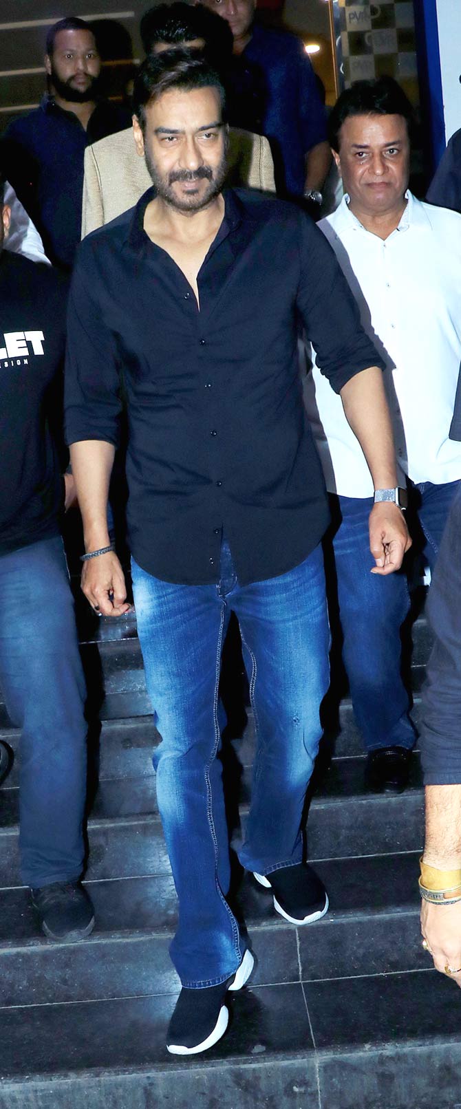 The makers of Ujda Chaman hosted a special screening at a popular multiplex in Andheri, Mumbai. All pictures/Yogen Shah
In picture: Ajay Devgn attended the special screening of the film, who is said to have a cameo in the movie.