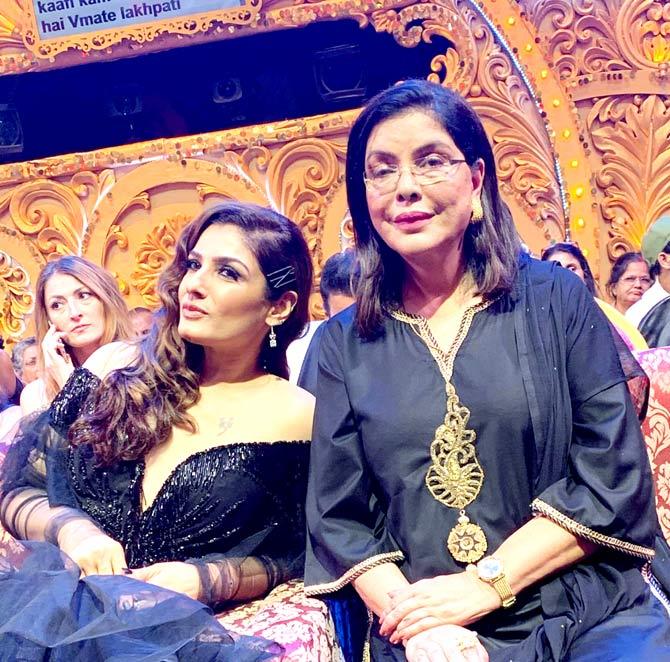 Zeenat Aman and Raveena Tandon were caught in the same frame as the gorgeous ladies posed for the camera on the sets of Nach Baliye 9's finale. The picture is all the more special because both the actresses are known for their impeccable dancing skills and iconic songs. Wouldn't it be great if they both shook a leg together and burn the dance floor? All pictures/Yogen Shah