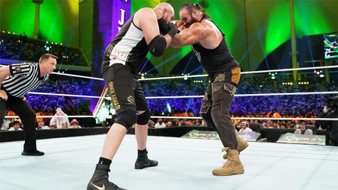 Tyson Fury and Braun Strowman entered an intense fight with both trying to overpower each other
