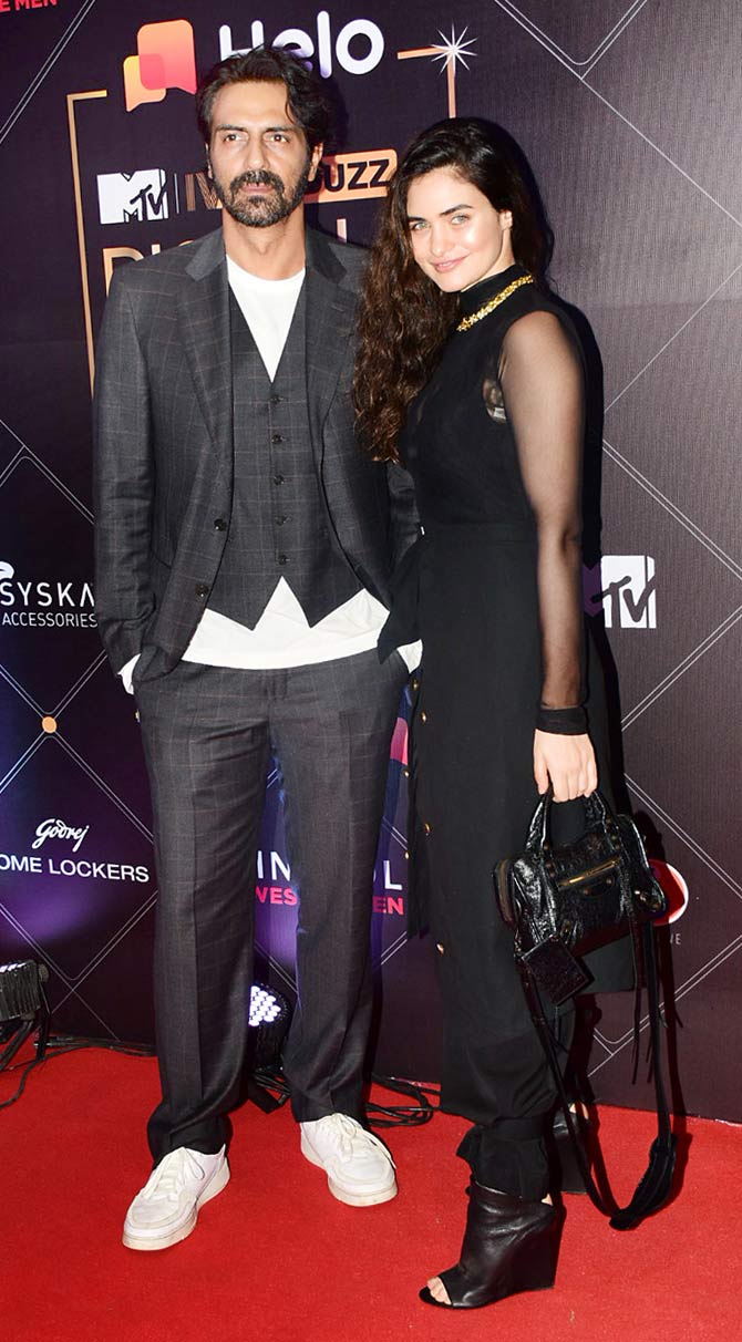 The red carpet of the second edition of MTV IWMBuzz Digital Awards was hosted at a plush hotel in the city.
In picture: Arjun Rampal and Gabriella Demetriades were also snapped at the event.