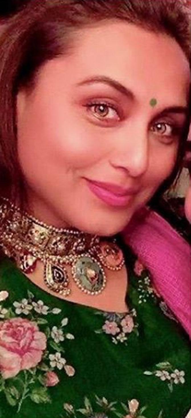 Sabyasachi has designed diamond rani haars, multi-layered necklaces studded with Russian emeralds and pearls, antique Victorian designs. Bollywood actress Rani Mukherji wore this statement necklace for Diwali this year.