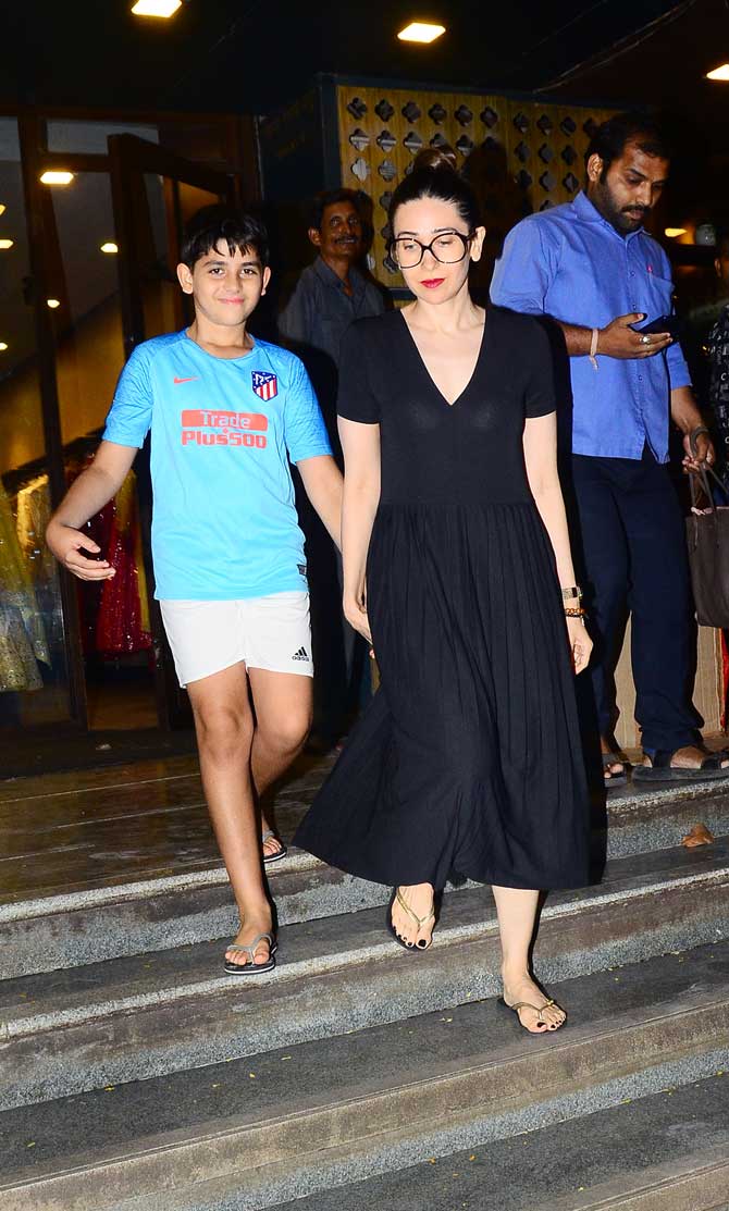 Another Kapoor, who was spotted in Bandra was Karisma, she was out for a dinner with her son Kiaan Kapoor. 