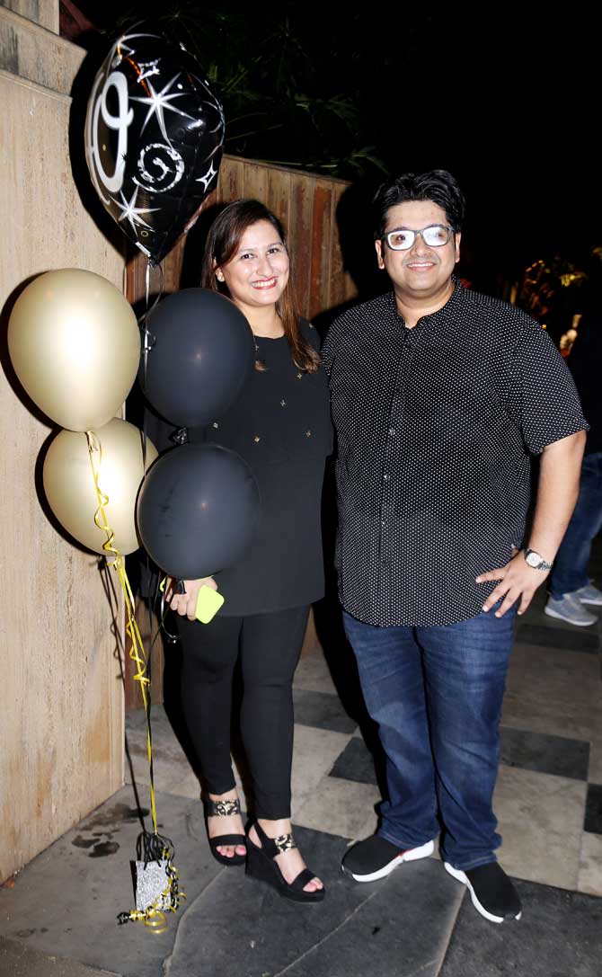 Milap Zaveri with wife Gouri Zaveri at the restaurant in Bandra.